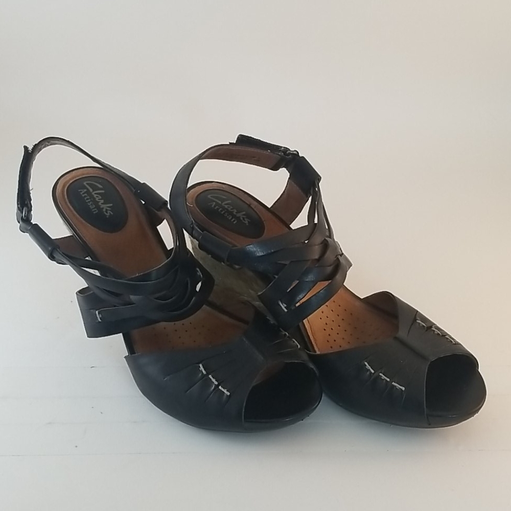 Clark's Artisan Kyna Smart Espadrille Wedge Black